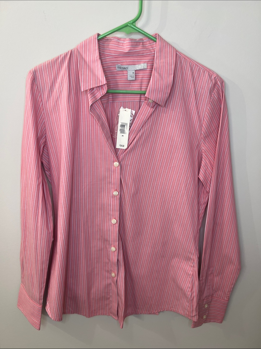Old Navy Pink Stripe Button-Down Shirt